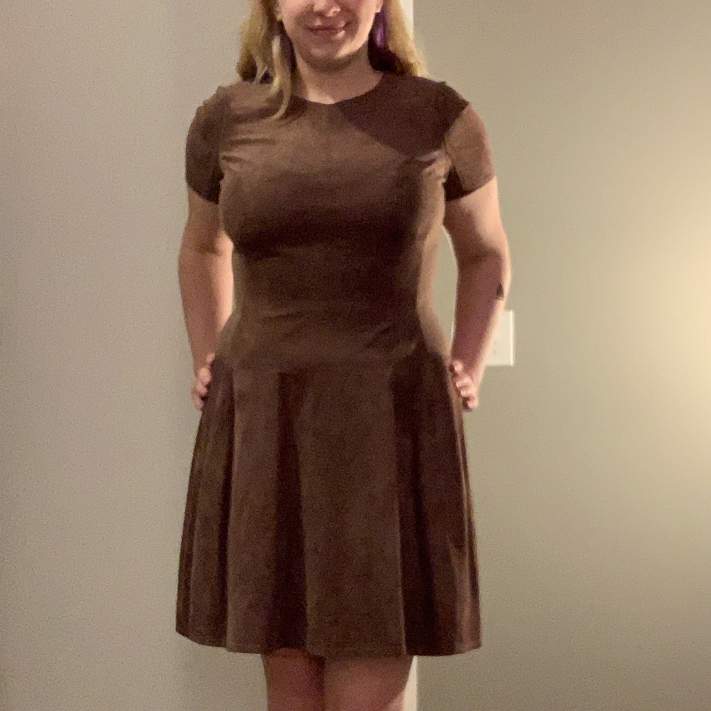 BCBG MaxAzria Toffee Suede Midi Dress